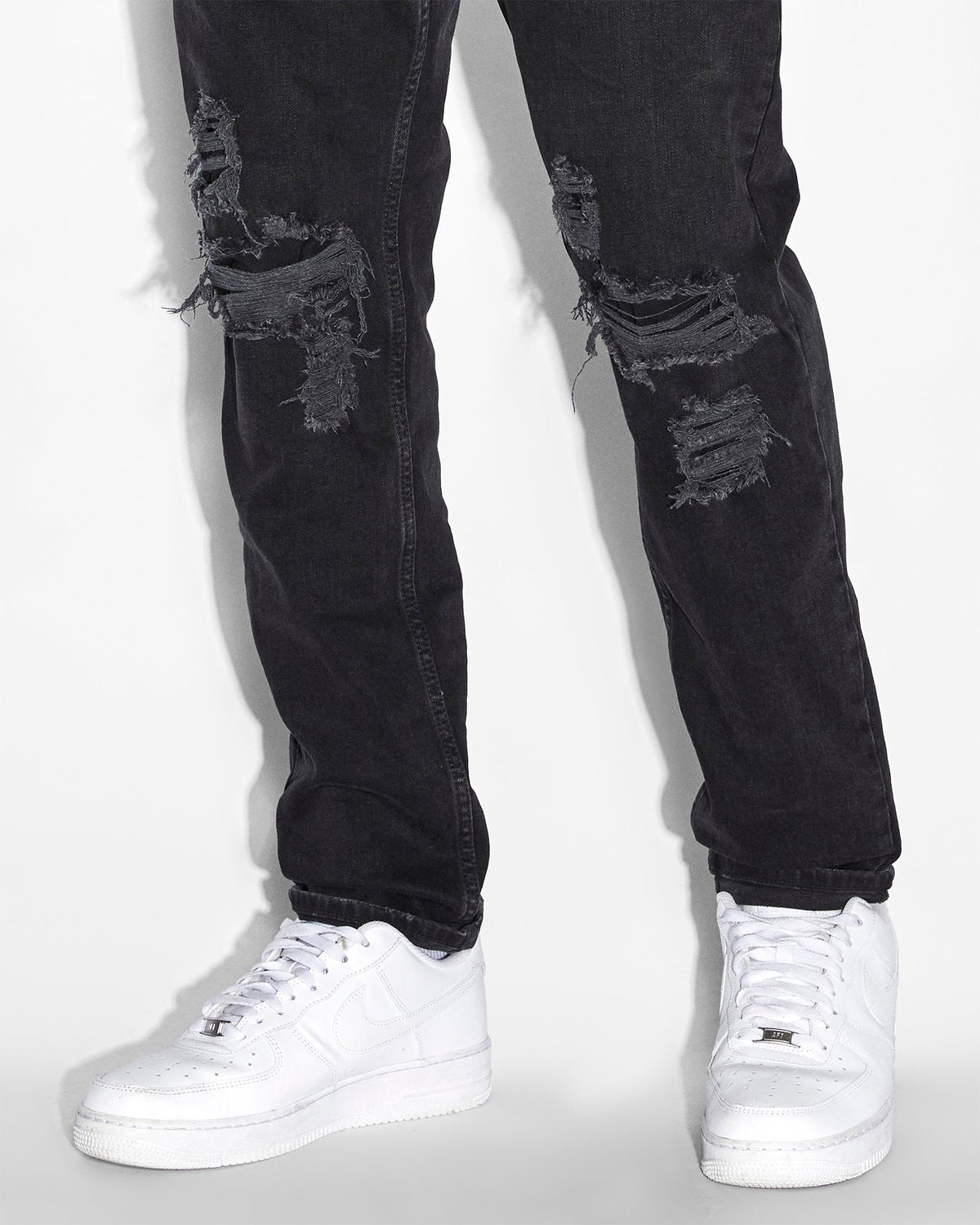 Mens Wolfgang Boneyard Black Tapered Denim Jeans - Black