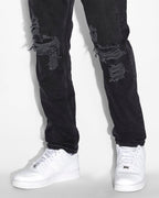 Mens Wolfgang Boneyard Black Tapered Denim Jeans - Black