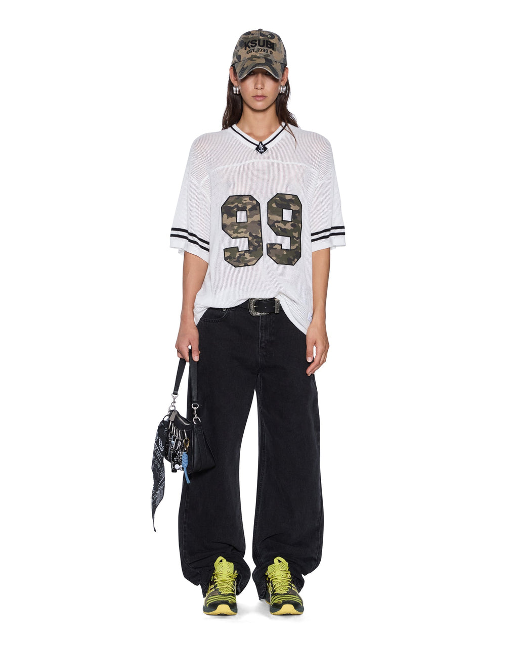 WOMENS DERBY BOYFRIEND SS JERSEY CAMO SHELL TEES