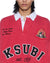MENS  DUKE RUGBY LS JERSEY RED OVERSIZED FASHION TOPS
