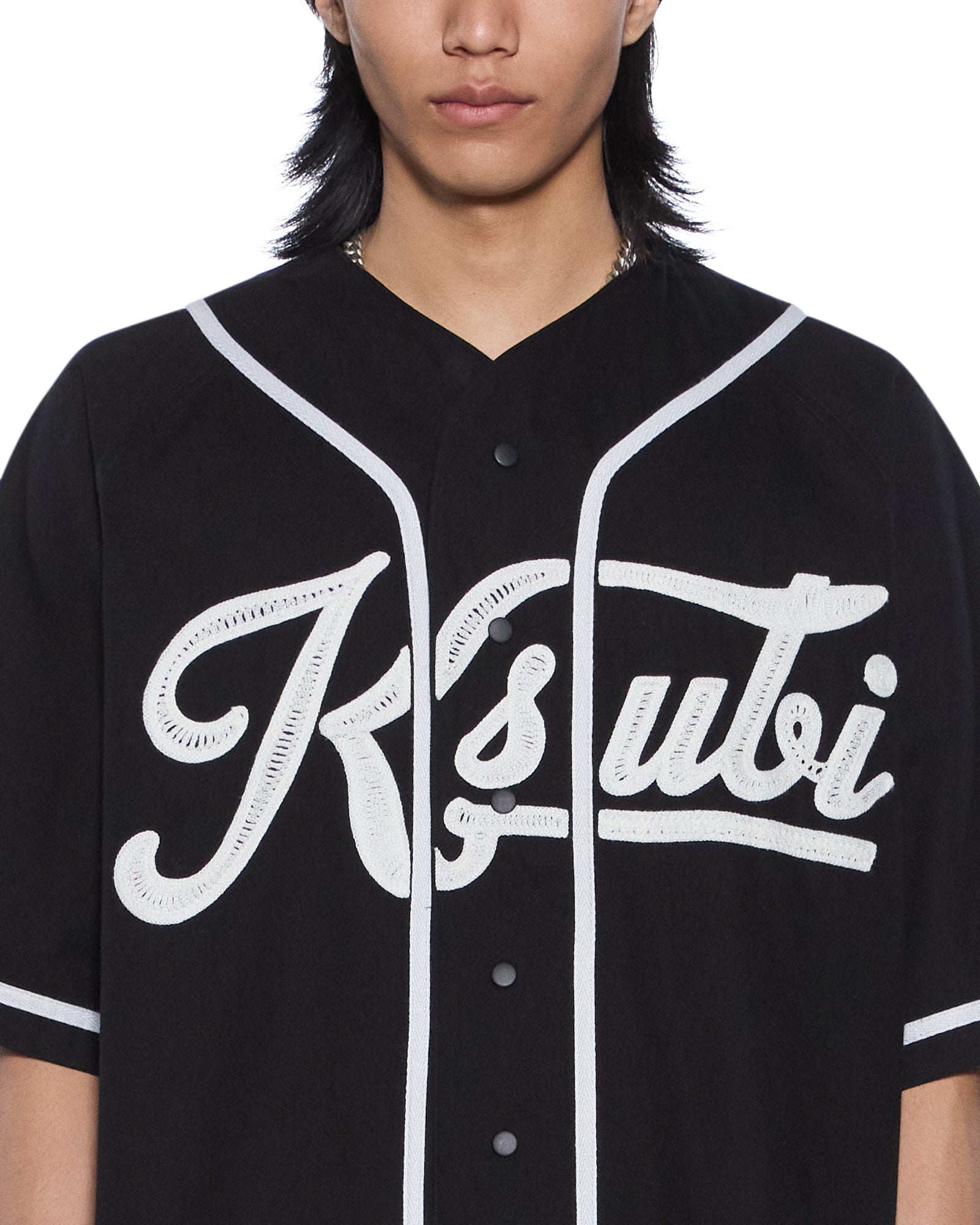 MENS  OUTFIELD SS JERSEY BLACK OVERSIZED FASHION TOPS