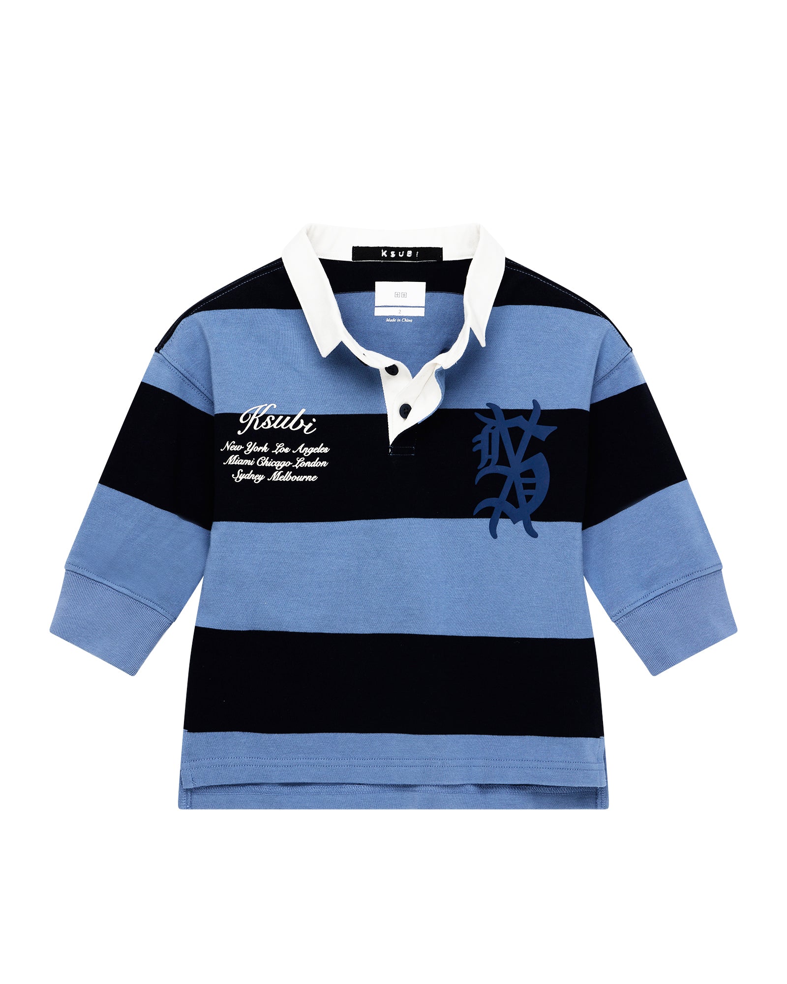 KIDS  LIL RUGGED RUGBY LS JERSEY FADED ICE FASHION TOPS