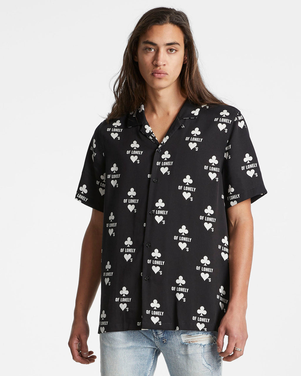MENS KLUB OF HEARTS RESORT SS SHIRT BLACK SHIRTS