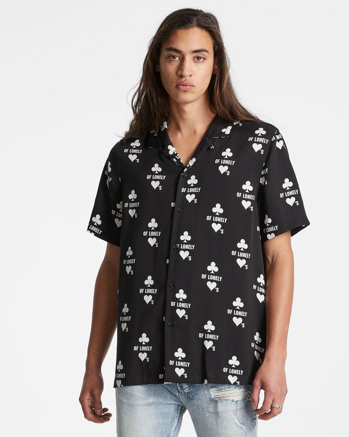 MENS KLUB OF HEARTS RESORT SS SHIRT BLACK SHIRTS