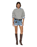 WOMENS COSY KNIT LIGHT GREY KNITWEAR