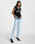 Womens Playback Sense Sliced Straight Denim Jeans - Denim