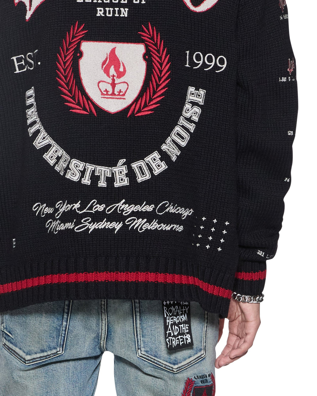 MENS LEAGUE CARDIGAN BLACK KNITWEAR