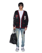 MENS LEAGUE CARDIGAN BLACK KNITWEAR