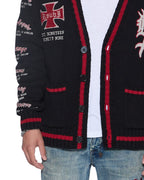 MENS LEAGUE CARDIGAN BLACK KNITWEAR