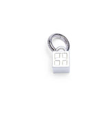 Krystal Box Cross Huggie Earings Silver Jewellery - Silver