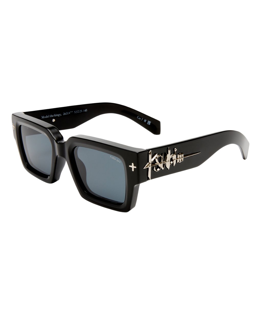  THE KINGY SUNGLASSES BLACK SILVER EYEWEAR