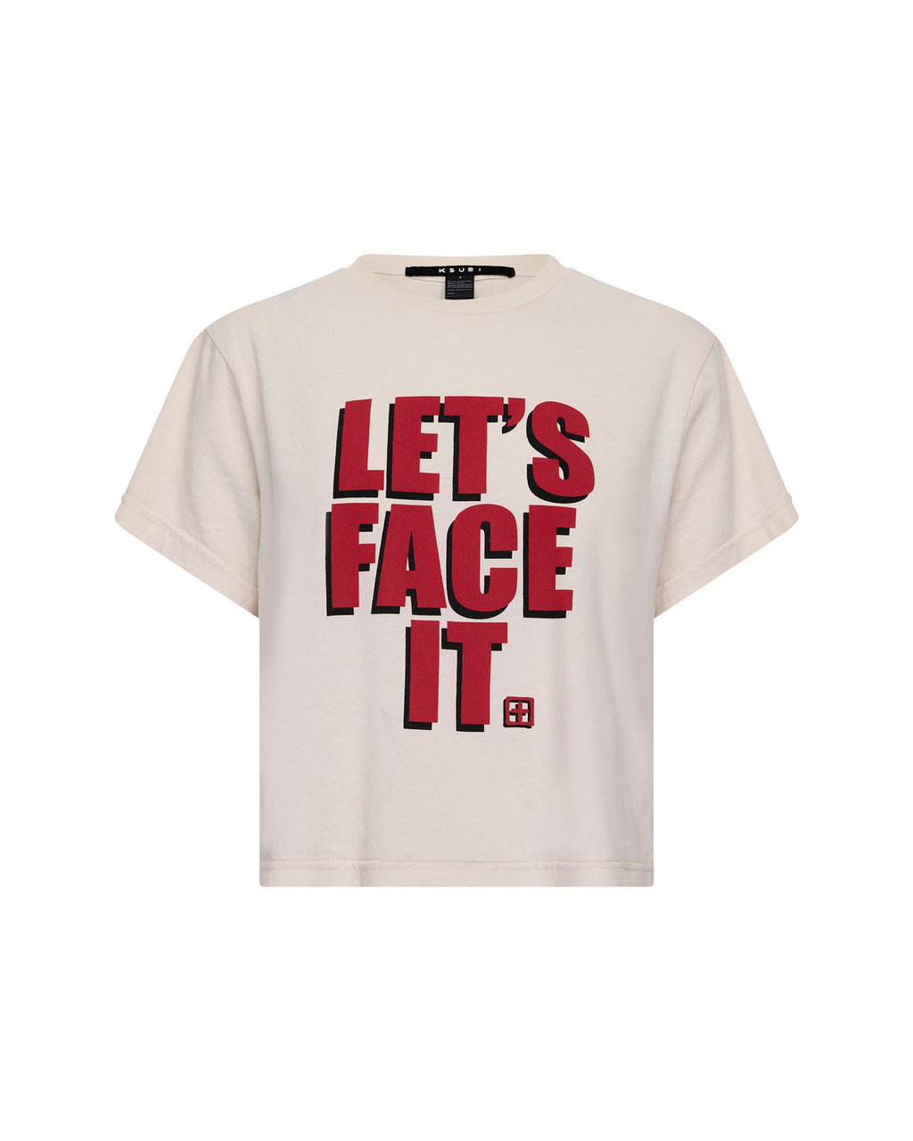 Womens Lets Face It Shrunken Ss Tee Bone Regular Tees - Beige
