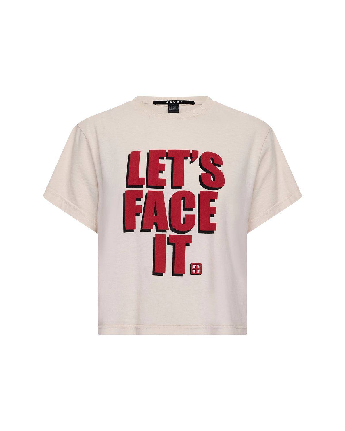 Womens Lets Face It Shrunken Ss Tee Bone Regular Tees - Beige