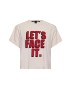 Womens Lets Face It Shrunken Ss Tee Bone Regular Tees - Beige