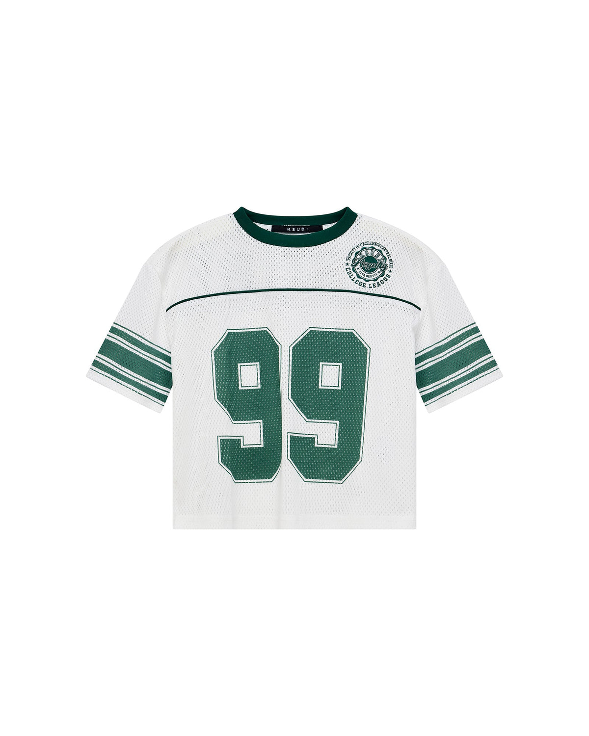 Kids Lil Rookie Ss Jersey White Green Fashion Tops - White