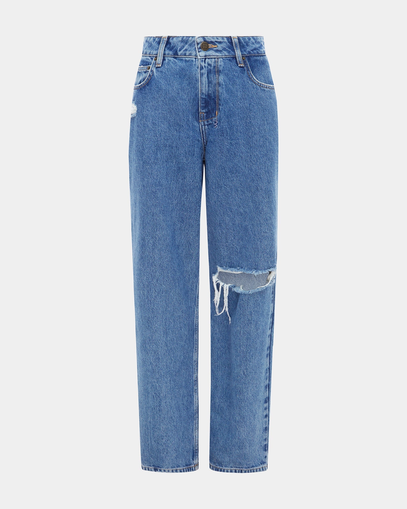 WOMENS  LOW RIDER HERITAGE TRASHED BAGGY DENIM JEANS