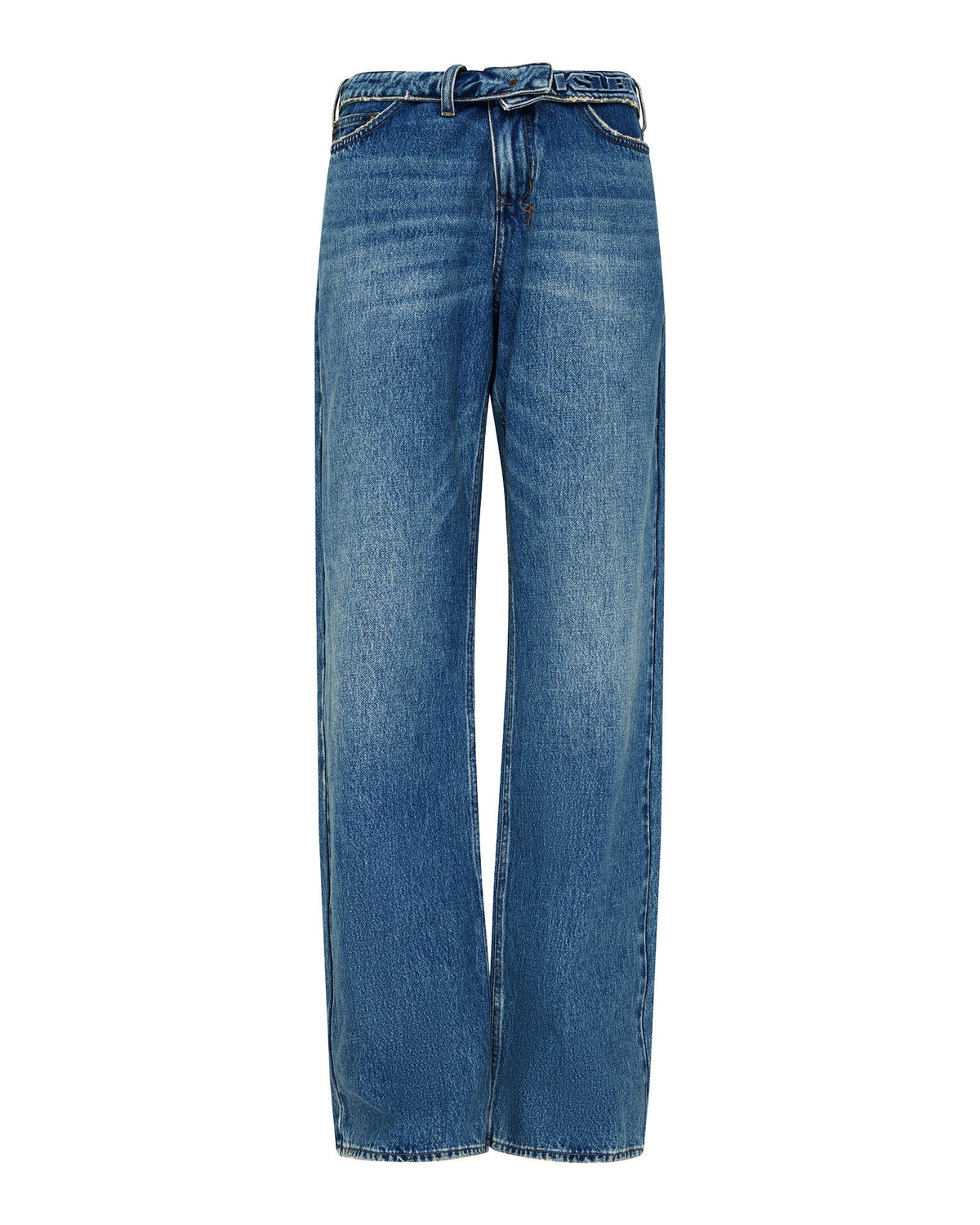 WOMENS LOW RIDER FLIP AGED DENIM JEANS