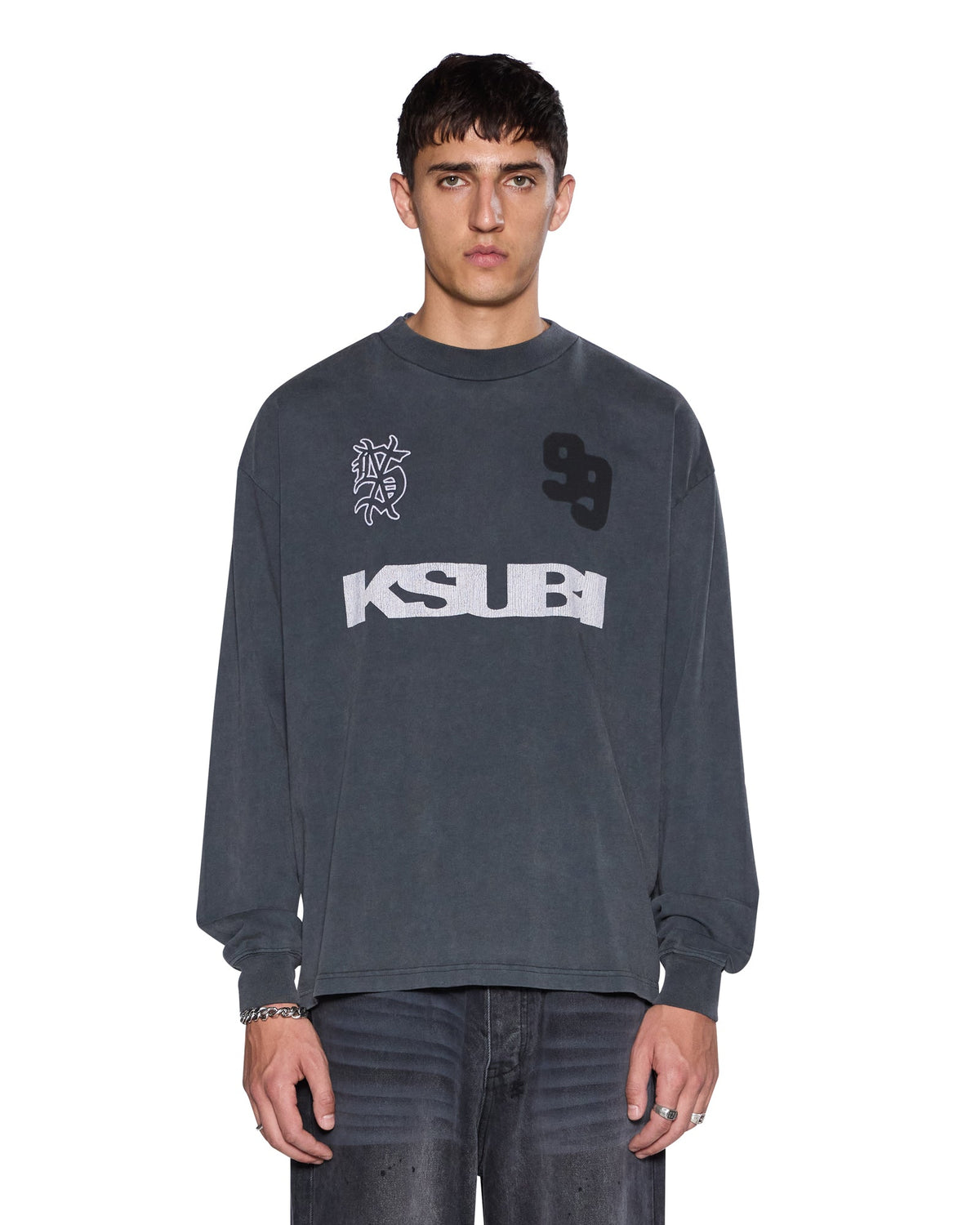 MENS RUGGED EKCESS LS TEE BLASTED BLACK TEES