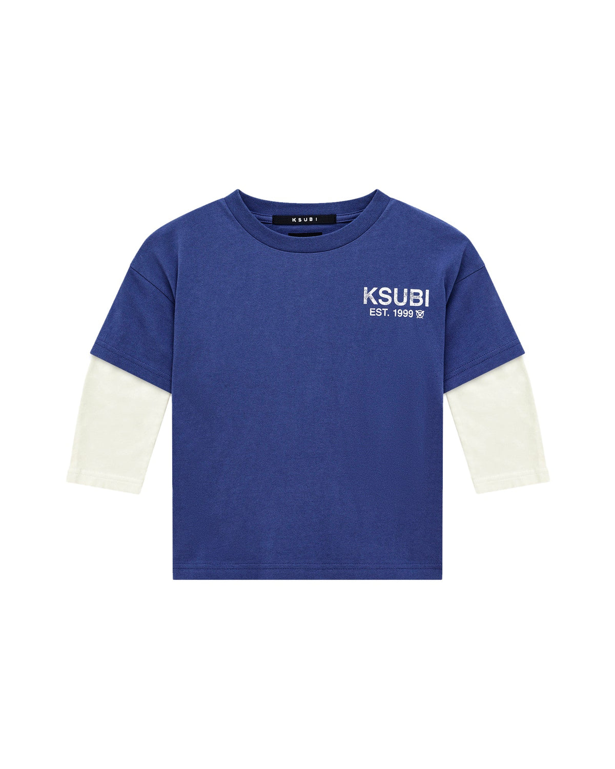 Kids Lil Layered Ls Tee Navy White Tees - Navy
