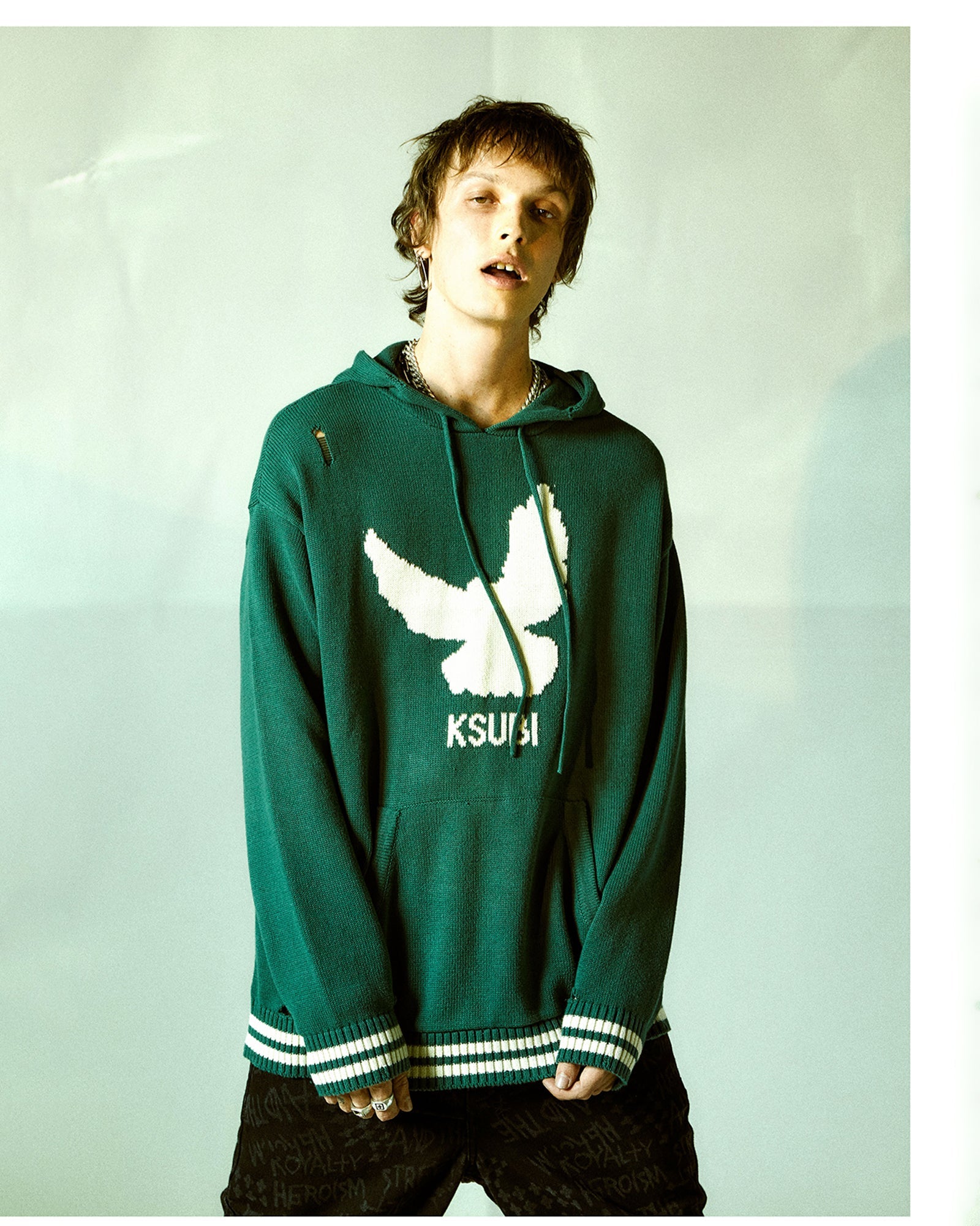 FLIGHT KNIT HOODIE GREEN