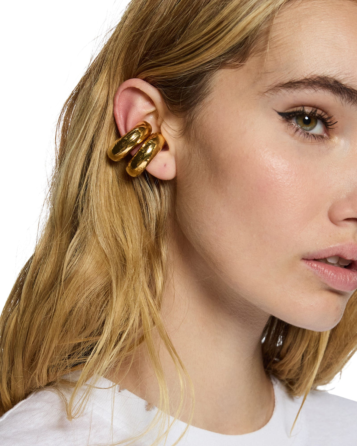 GOLD RIPPLE EAR CUFF JEWELLERY