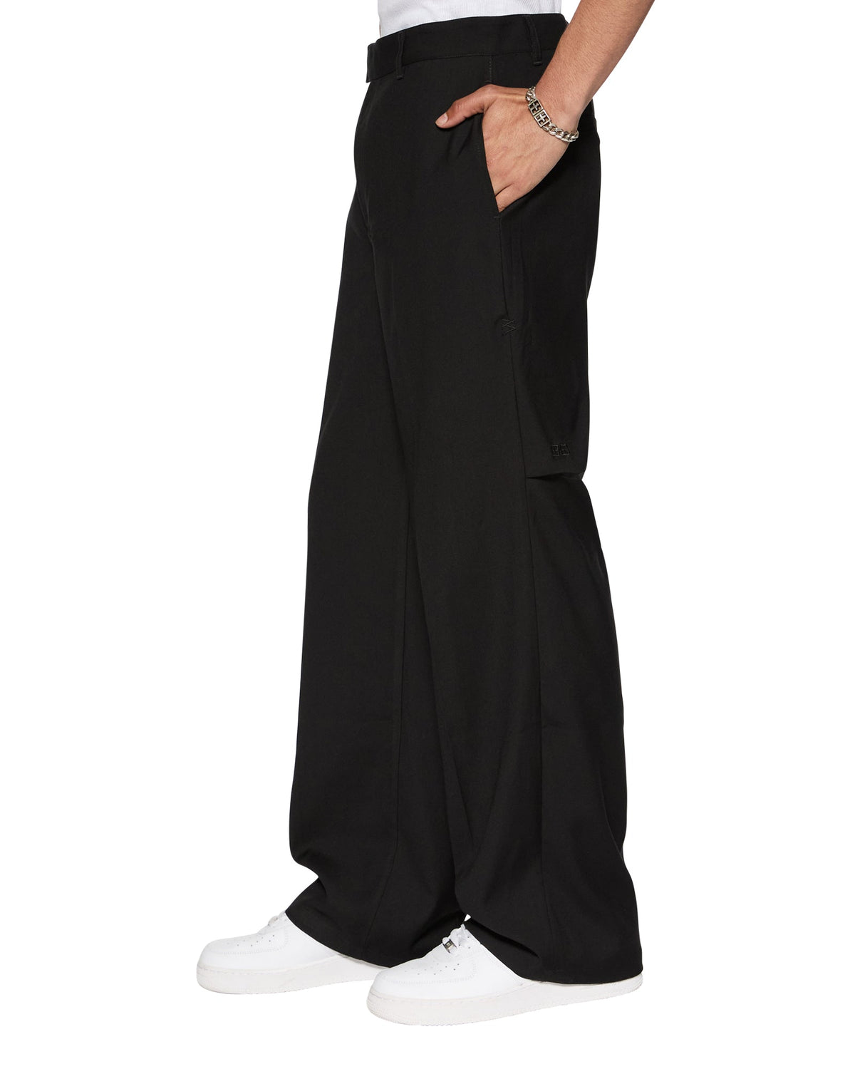 Mens Melrose Suit Pant Black Relaxed Pants - Black
