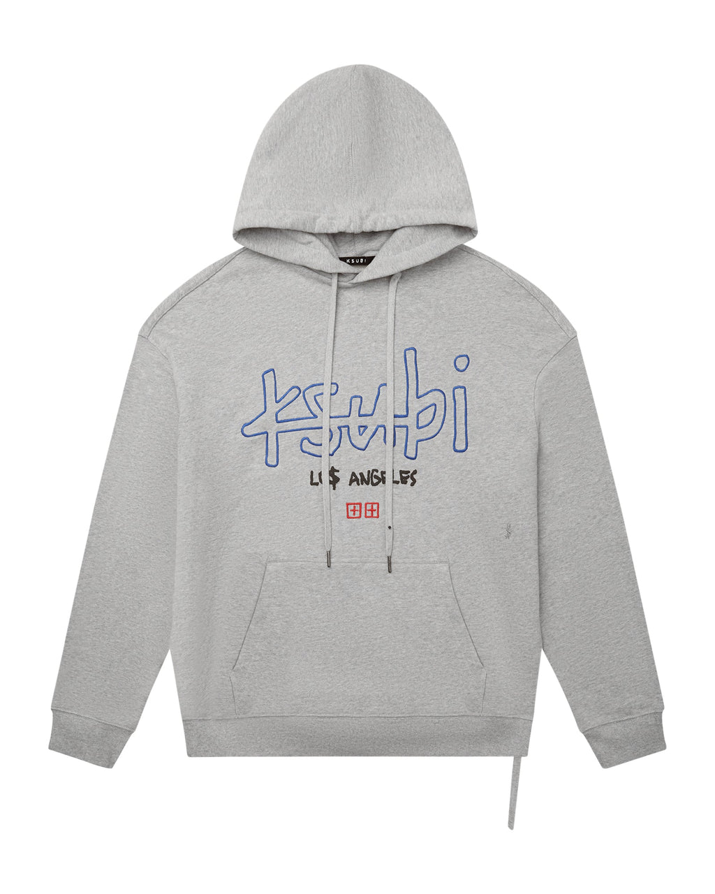 MENS LA 4X4 BIGGIE HOODIE GREY MARLE FLEECE