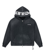 MENS ACE EKCESS ZIP THRU HOODIE BLACK FADE FLEECE