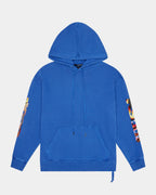 Mens Mindstate Biggie Hoodie Solid Blue Oversized Fleece - Blue