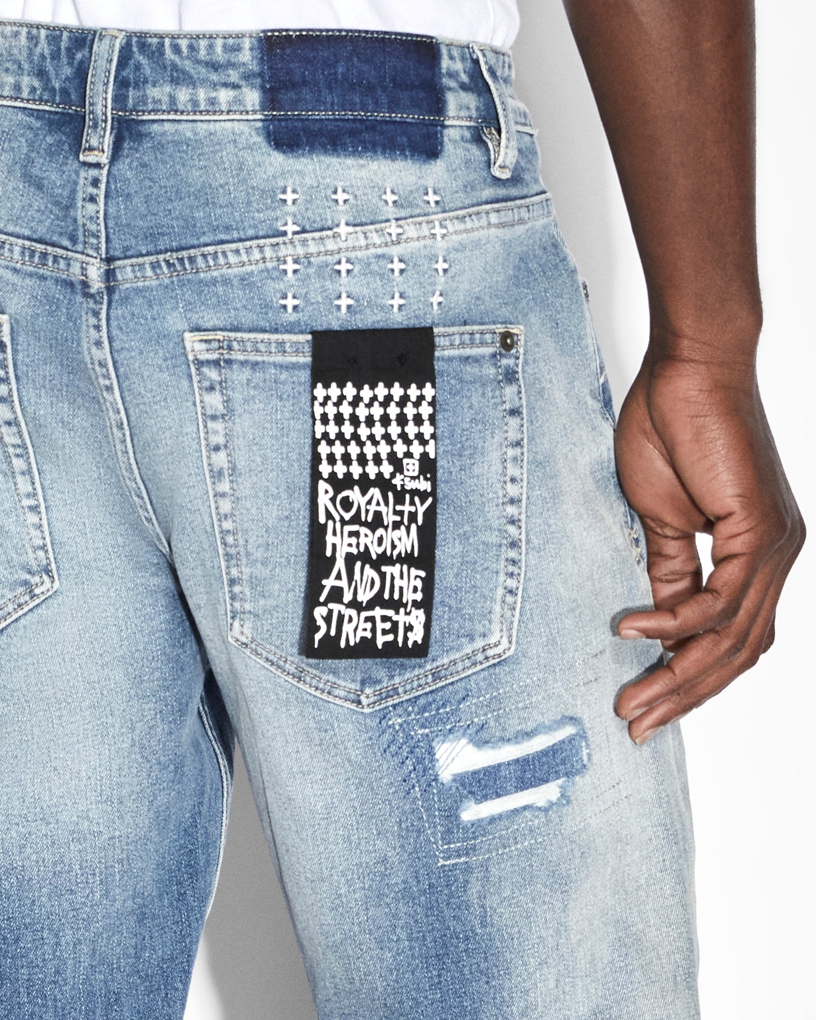 MENS  HAZLOW TEKTONIK STRAIGHT DENIM JEANS