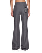 Womens Soho Trouser Grey Pinstripe Slim Pants - Grey
