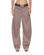 WOMENS BARREL TROUSER FLIP HOUNDSTOOTH PANTS