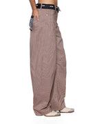 WOMENS BARREL TROUSER FLIP HOUNDSTOOTH PANTS