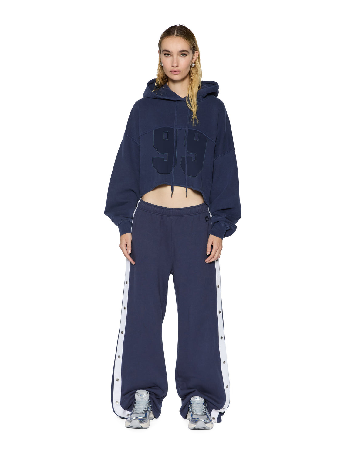 WOMENS OH G HOODIE CROPPED INK BLUE FLEECE