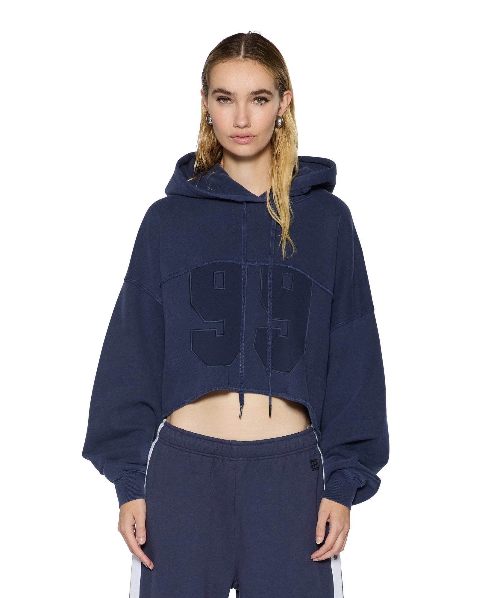 WOMENS OH G HOODIE CROPPED INK BLUE REGULAR FLEECE