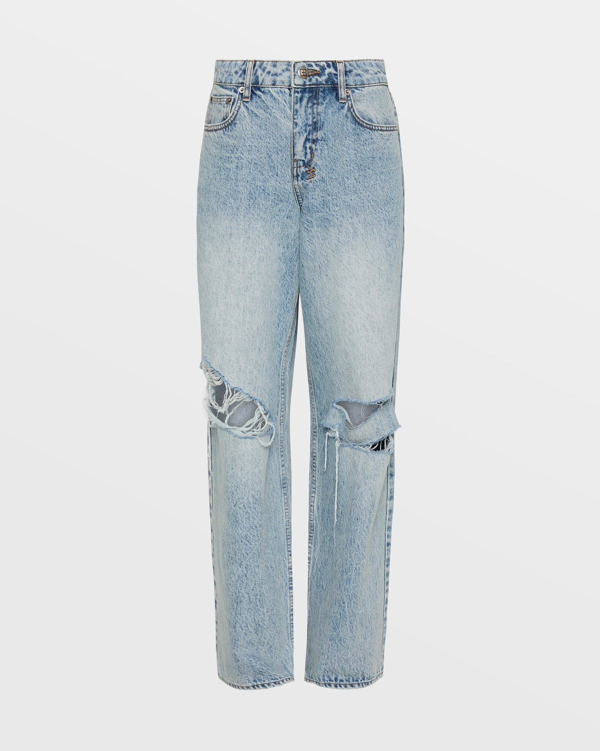 Womens Low Rider Karma Trashed Baggy Denim Jeans - Denim