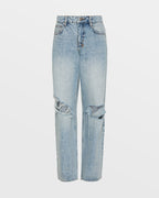 Womens Low Rider Karma Trashed Baggy Denim Jeans - Denim