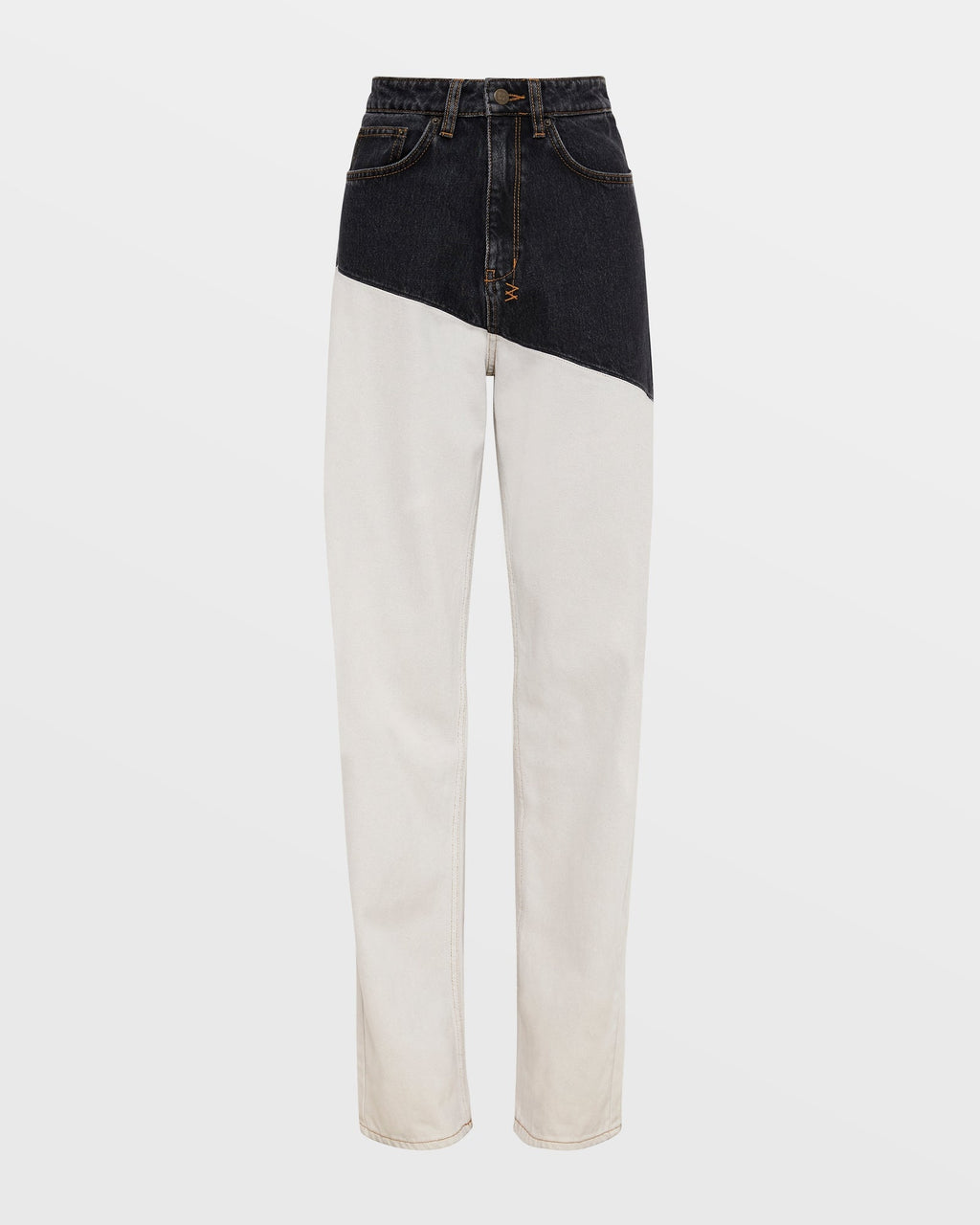 WOMENS PLAYBACK BLACK/BONE SPLICED DENIM JEANS