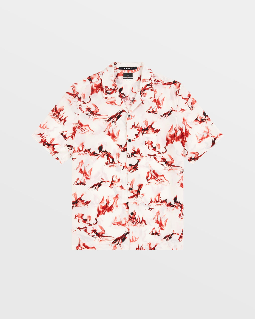 Mens Burnt Resort Ss Shirt White Regular Shirts - White