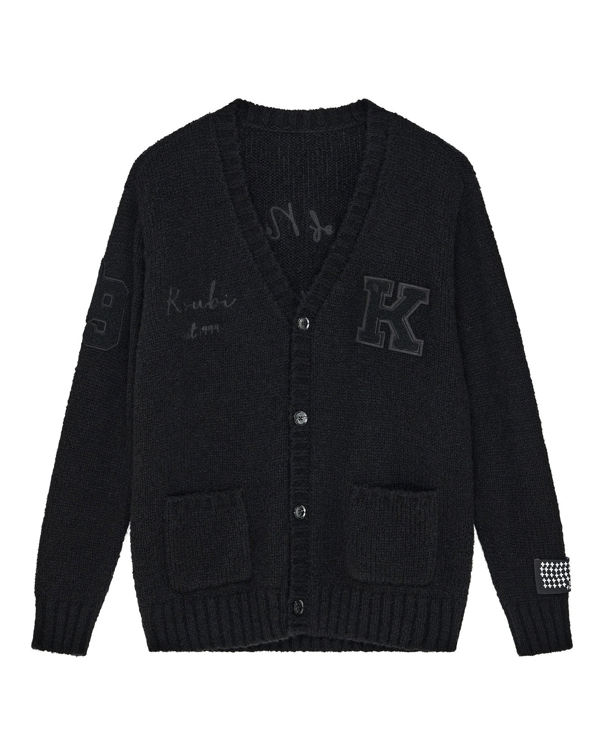 MENS SALUD CARDIGAN JET BLACK KNITWEAR