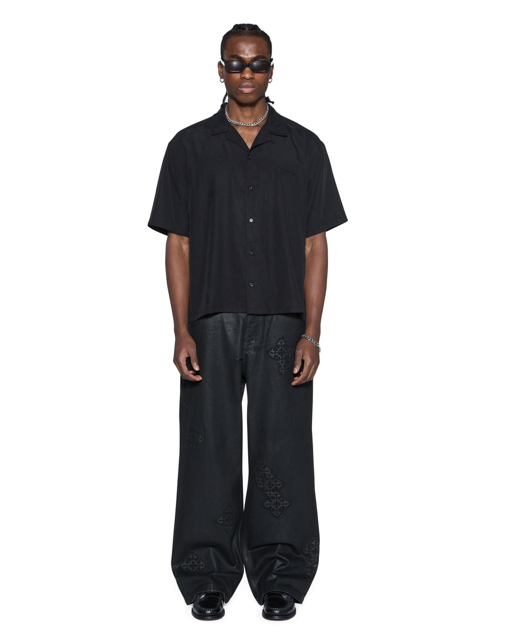 MENS END DINER SS SHIRT SATIN BLACK SHIRTS