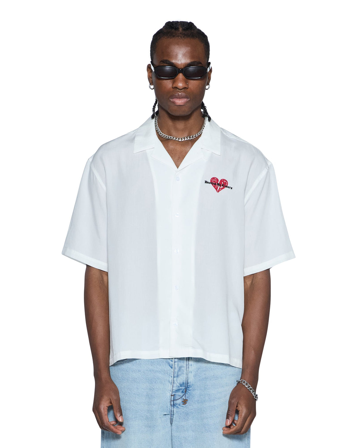 MENS HBL DINER SS SHIRT SATIN WHITE SHIRTS