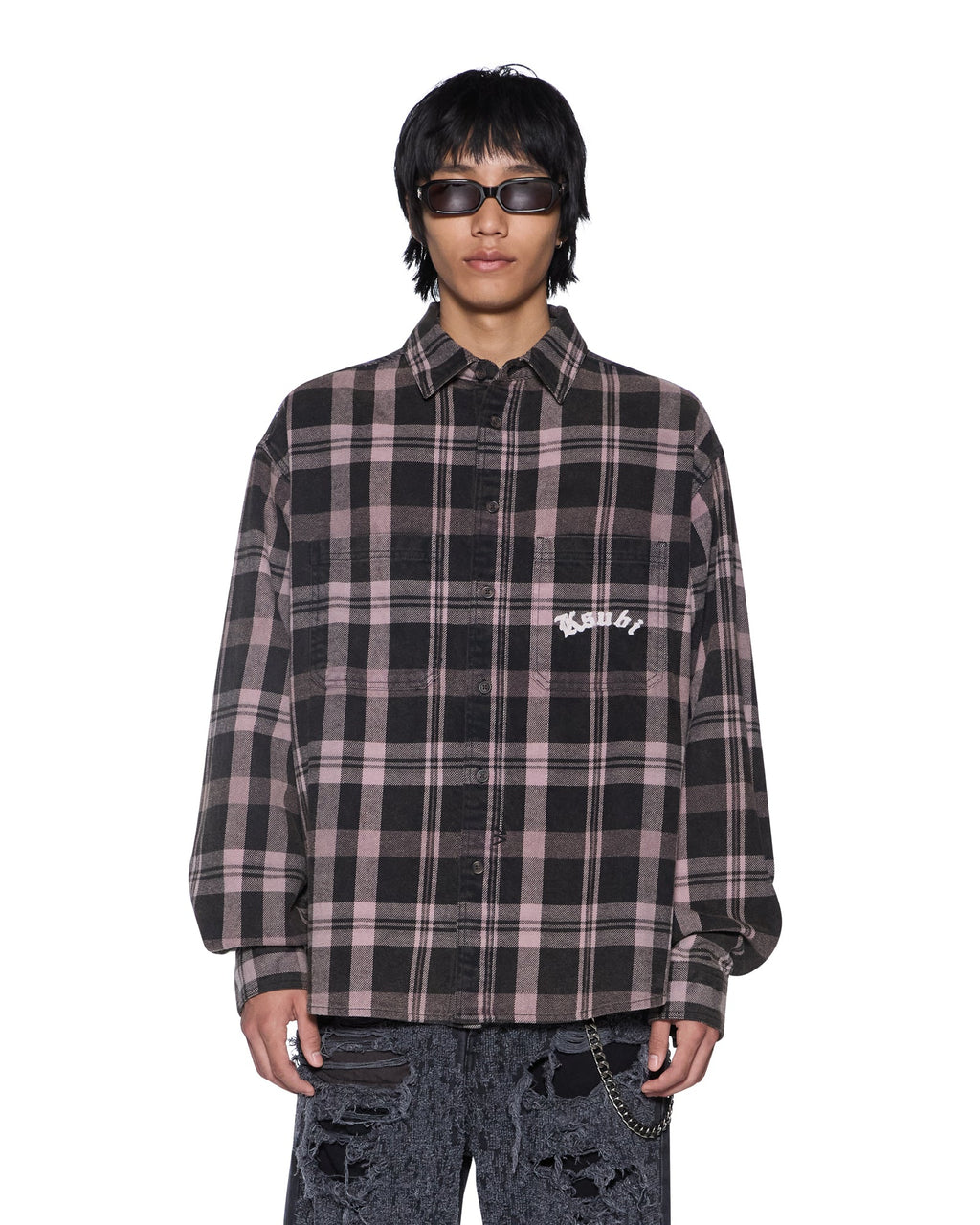 MENS VULTURE FLANNEL LS SHIRT PLUM SHIRTS
