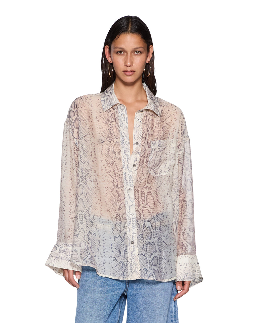 Womens Astra Ls Shirt Sheer Venom Oversized Shirts - Tan