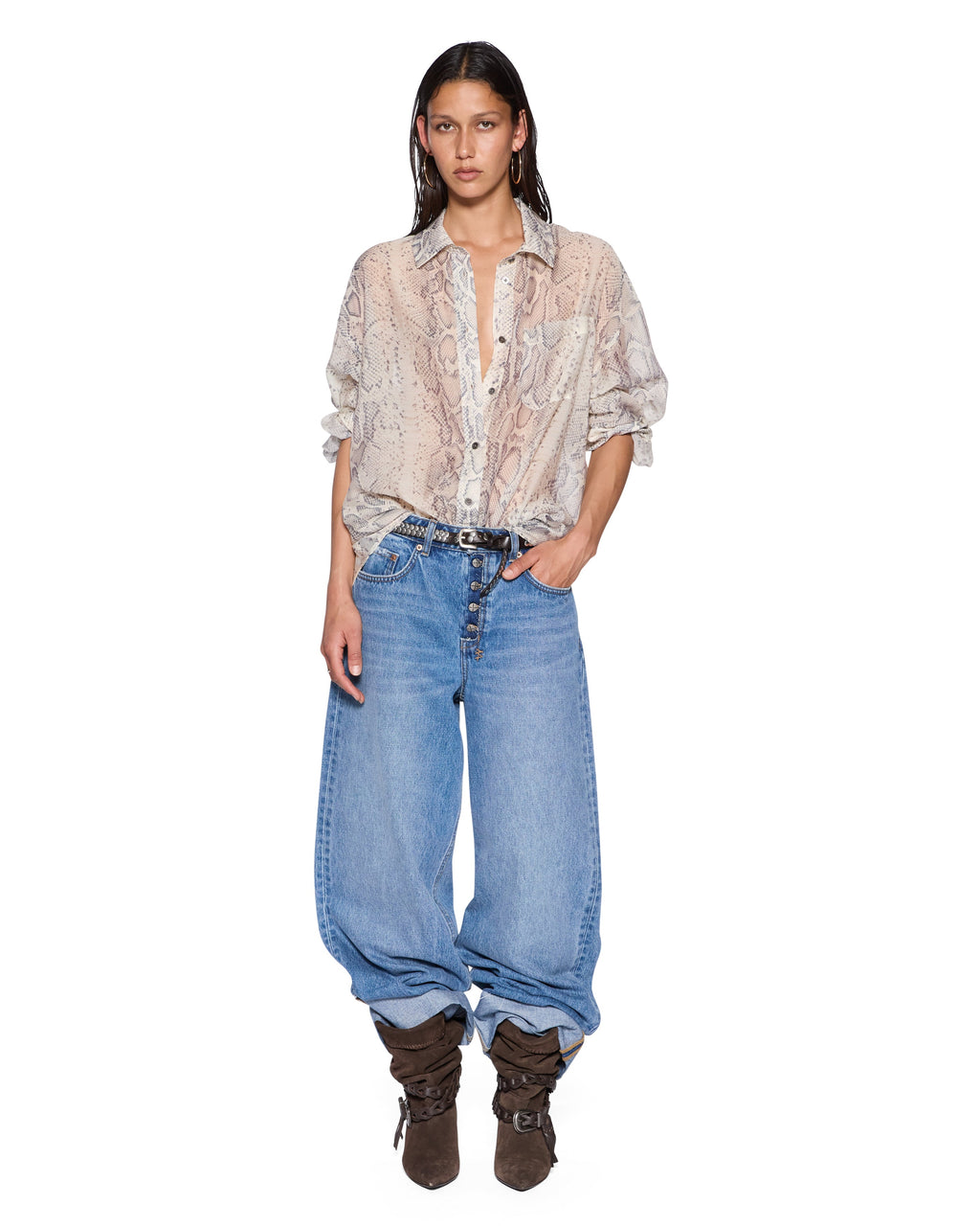 Womens Astra Ls Shirt Sheer Venom Oversized Shirts - Tan