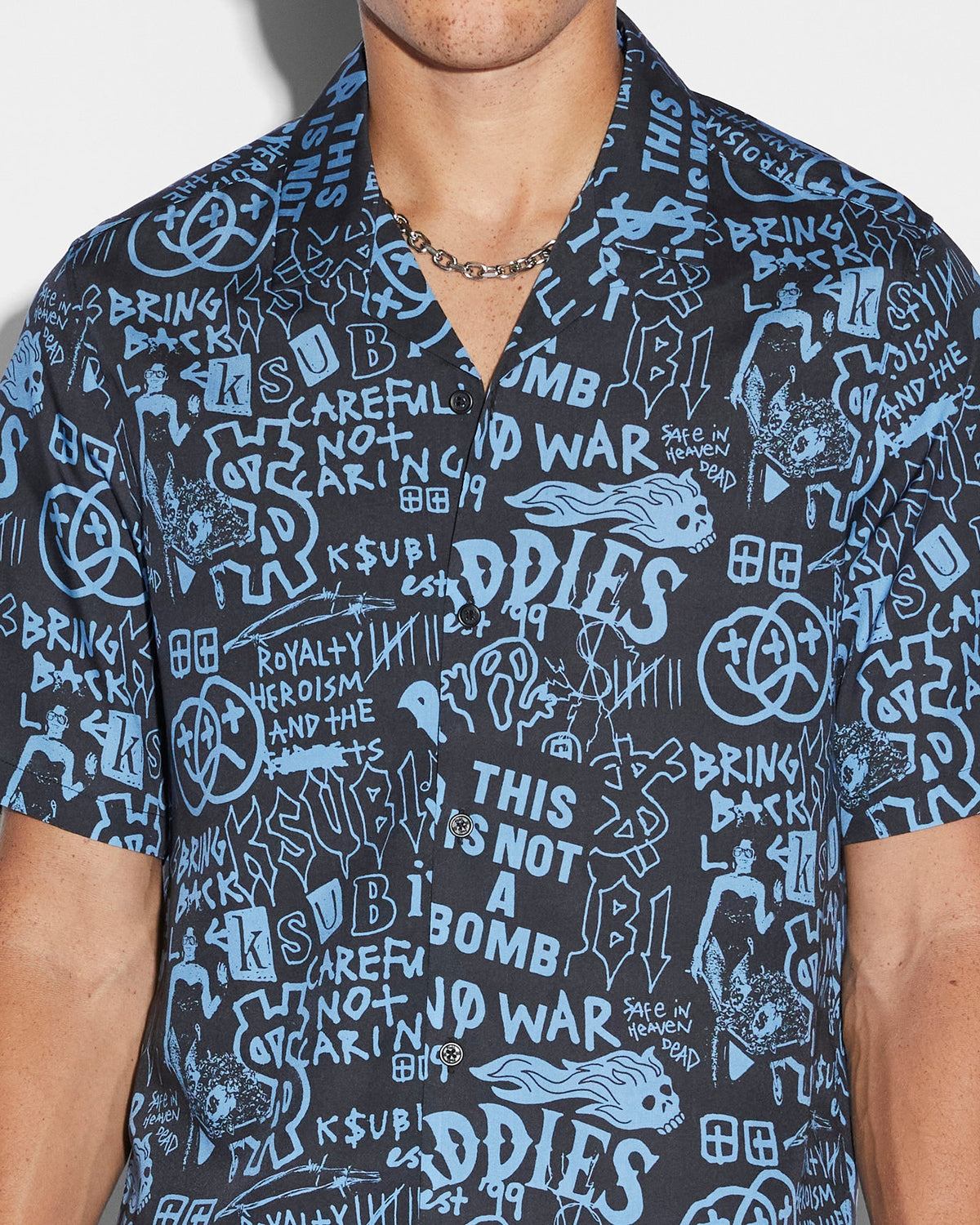MENS BADDIES RESORT SS SHIRT BLUE SHIRTS