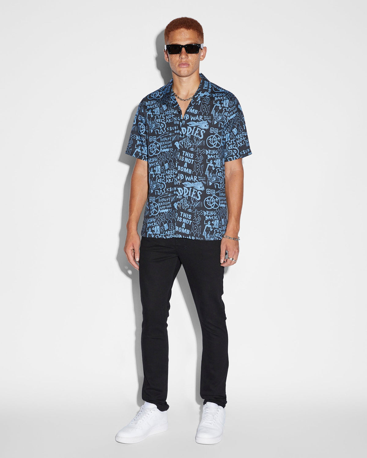 MENS BADDIES RESORT SS SHIRT BLUE SHIRTS
