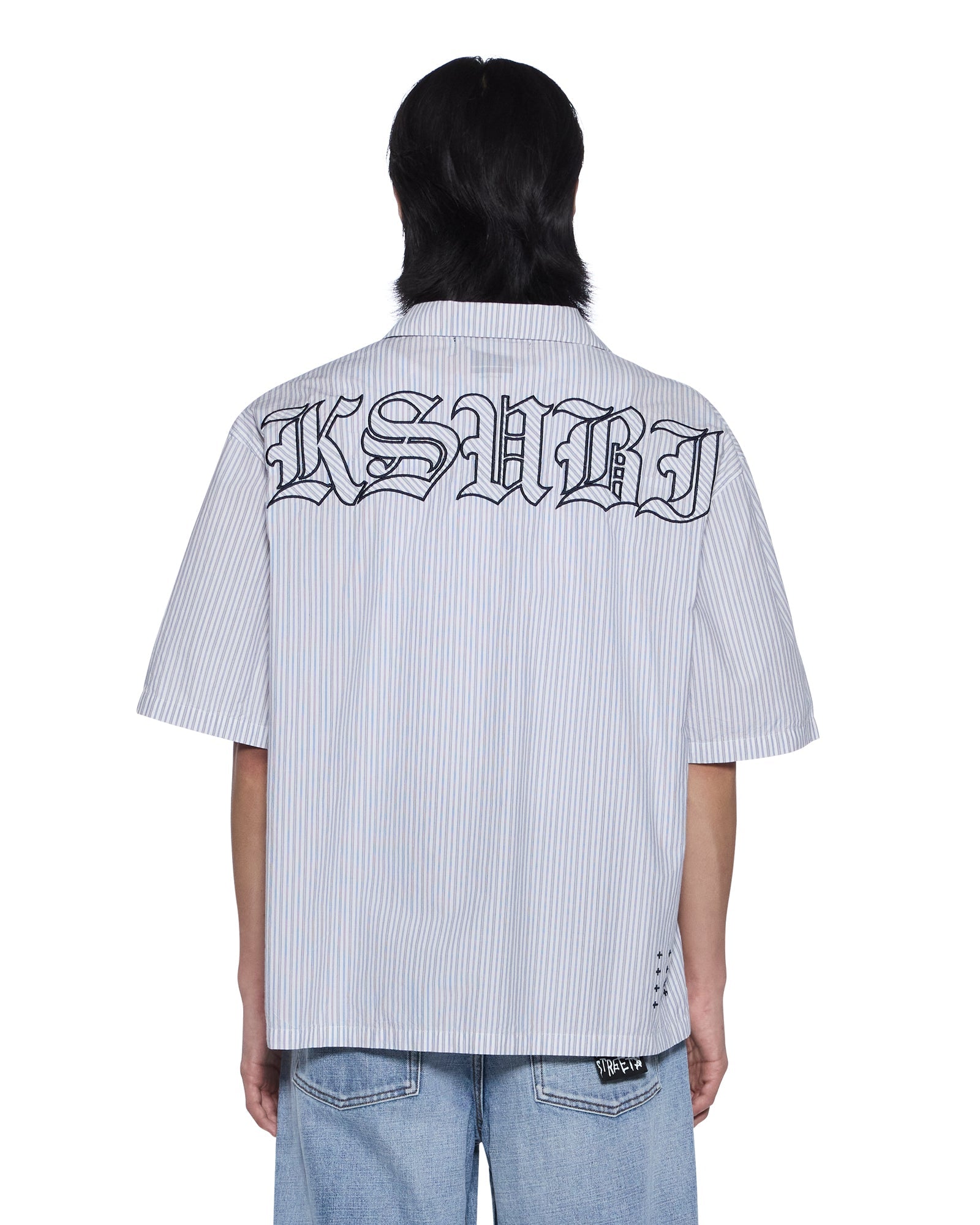 MENS  DINER SS SHIRT BLUE STRIPE REGULAR SHIRTS