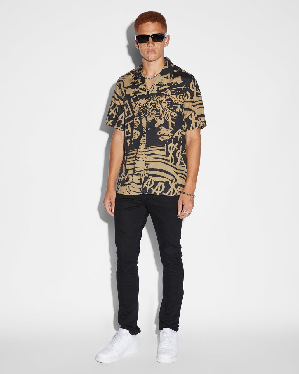 Mens Ikonik Resort Ss Shirt Fade Regular Shirts - Multi Colour