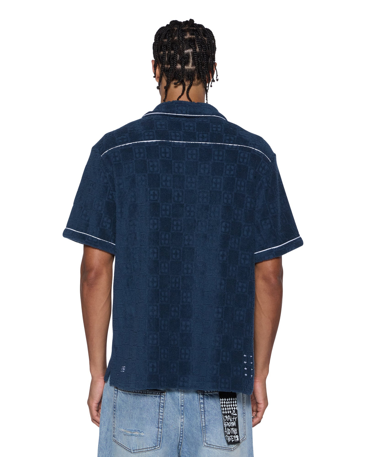 MENS LOUNGE SS RESORT SHIRT NAVY SHIRTS
